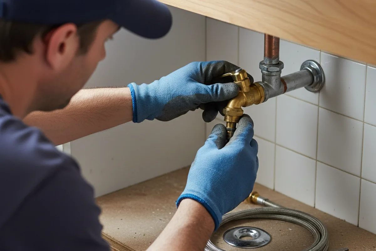 Shutoff valve and fitting work during Burst Pipe Repair in Everson